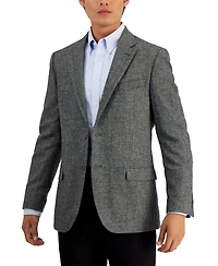 Nautica Men's Modern-Fit Herringbone Cotton & Linen Blazer
