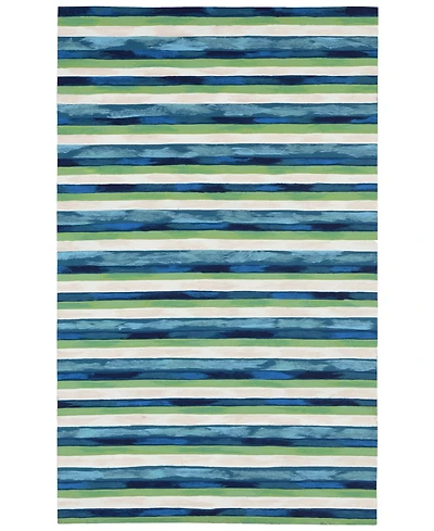 Liora Manne' Visions Ii Painted Stripes 5' x 8' Outdoor Area Rug