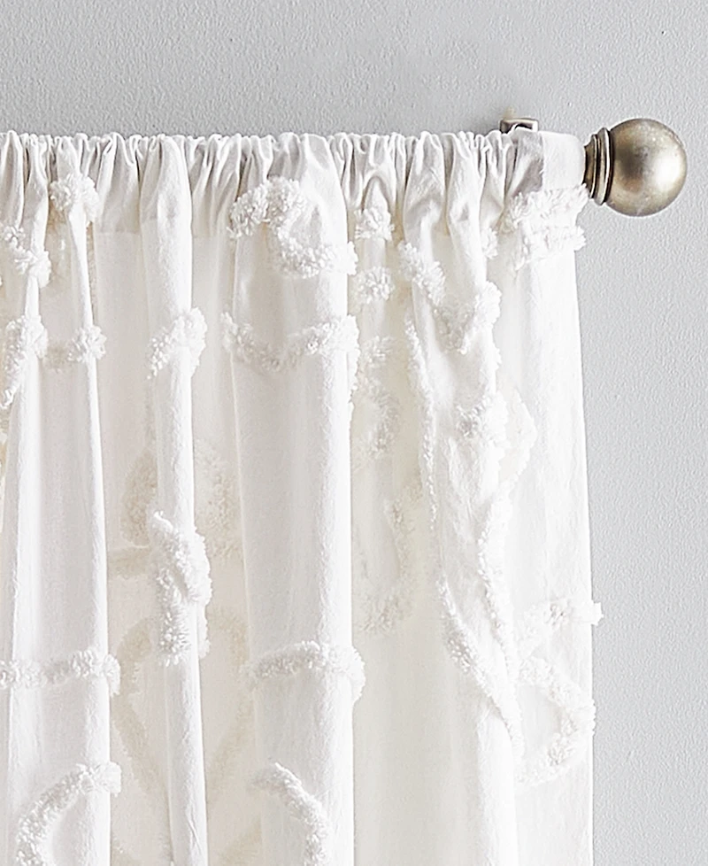 Peri Home Gates Tufted Chenille Pole Top 2-Piece Curtain Panel Set