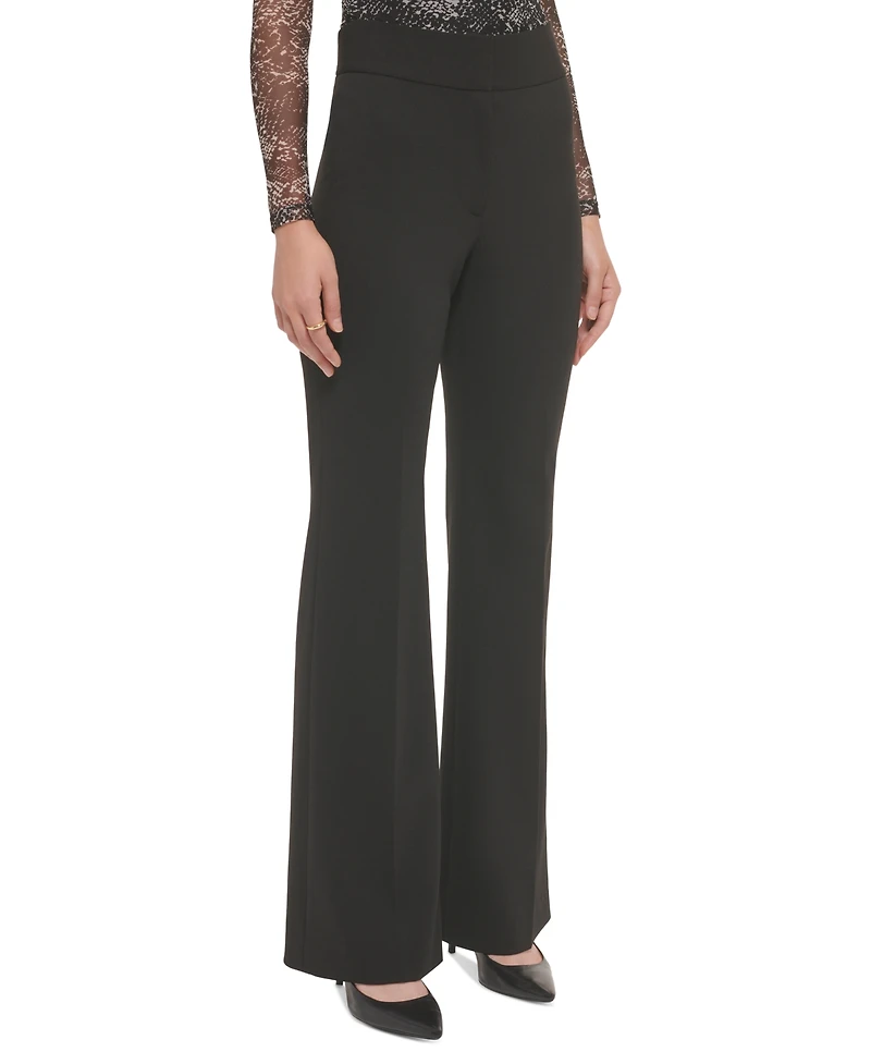 Dkny Polished High Waist Wide Leg Trousers
