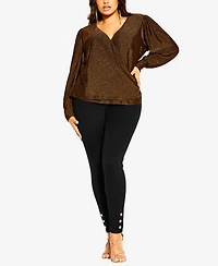 City Chic Women's Plus Glowing Lurex Top