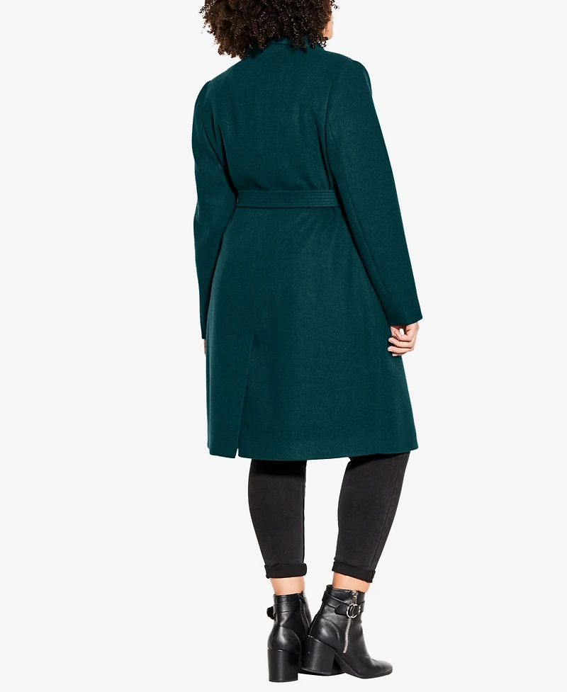 City Chic Plus Sassy Military Coat