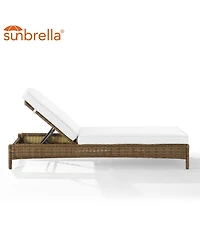 Bradenton Outdoor Wicker Chaise Lounge Sunbrella