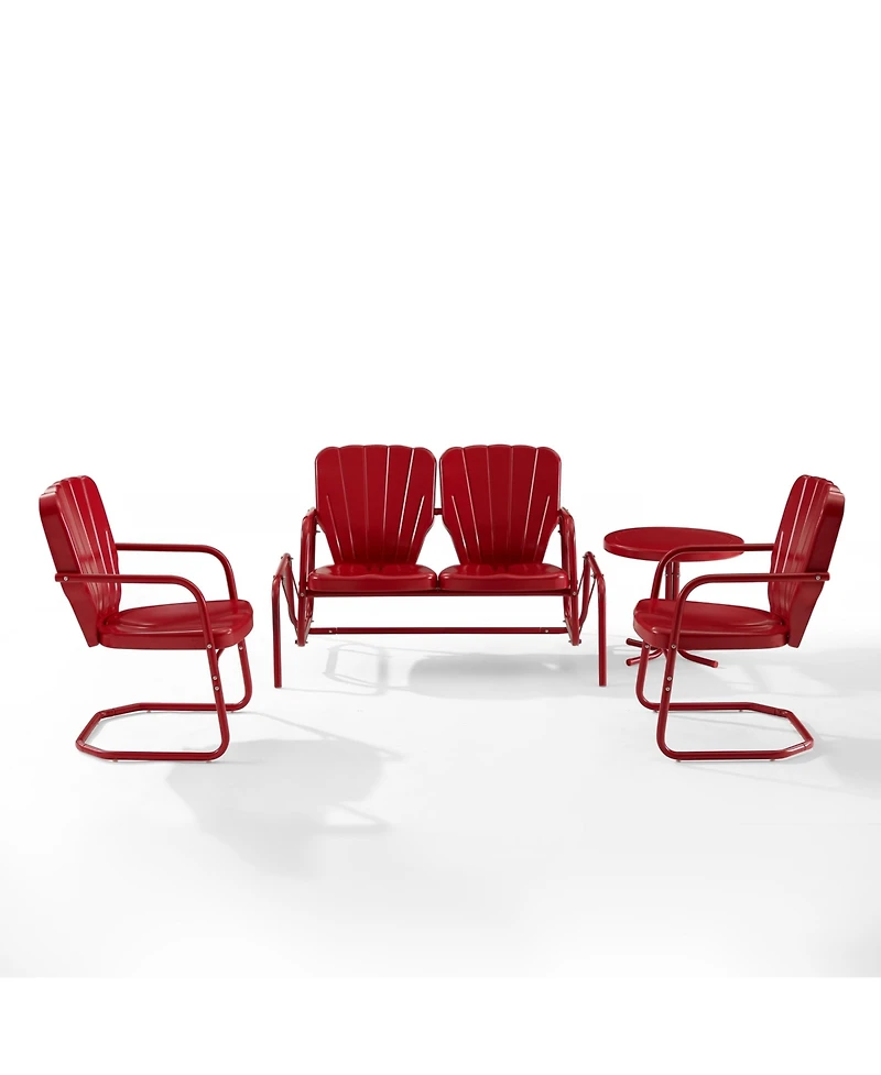 Ridgeland 4 Piece Outdoor Metal Conversation Set