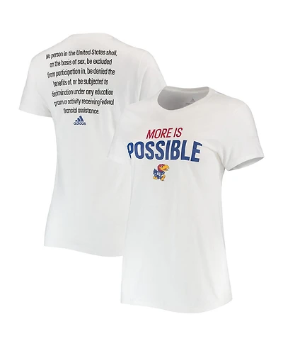 Women's adidas White Kansas Jayhawks More Is Possible T-shirt