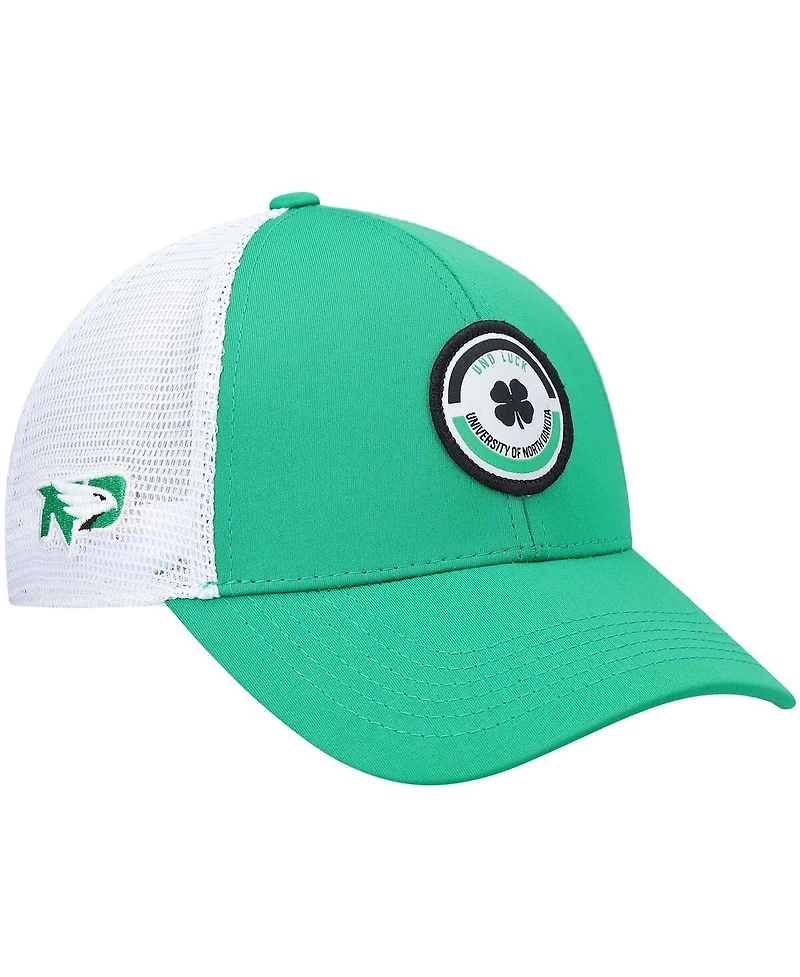 Men's Kelly Green, White North Dakota Motto Trucker Snapback Hat