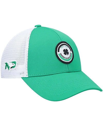 Men's Kelly Green, White North Dakota Motto Trucker Snapback Hat