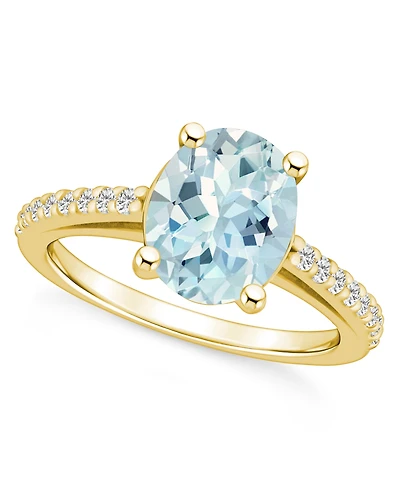 Macy's Aquamarine (2-1/2 ct. t.w.) and Diamond (1/4 Ring 14K Yellow Gold