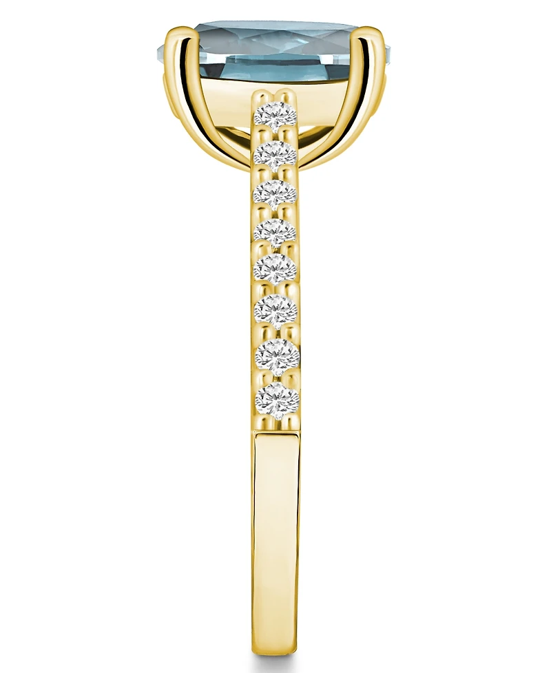 Macy's Aquamarine (2-1/2 ct. t.w.) and Diamond (1/4 Ring 14K Yellow Gold