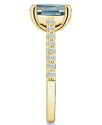 Macy's Aquamarine (2-1/2 ct. t.w.) and Diamond (1/4 Ring 14K Yellow Gold