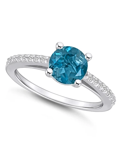 Macy's London Blue Topaz (1-5/8 ct. t.w.) and Diamond (1/6 Ring 14K Gold