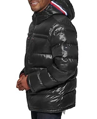 Tommy Hilfiger Men's Fashion Shine Quilted Hooded Puffer Jacket