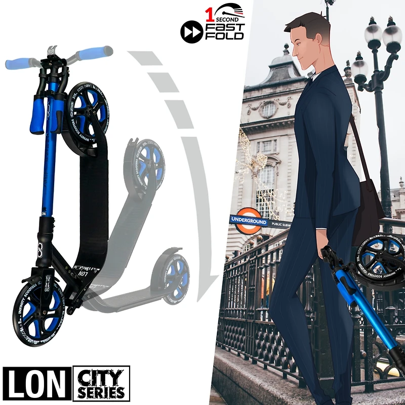 Crazy Skates London Foldable Kick Scooter - Great Scooters For Teens And Adults