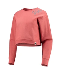 Women's League Collegiate Wear Tennessee Orange Volunteers Corded Timber Cropped Pullover Sweatshirt