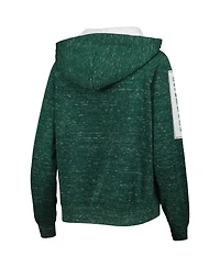 Women's Colosseum Green Michigan State Spartans The Devil Speckle Lace-Placket Raglan Pullover Hoodie