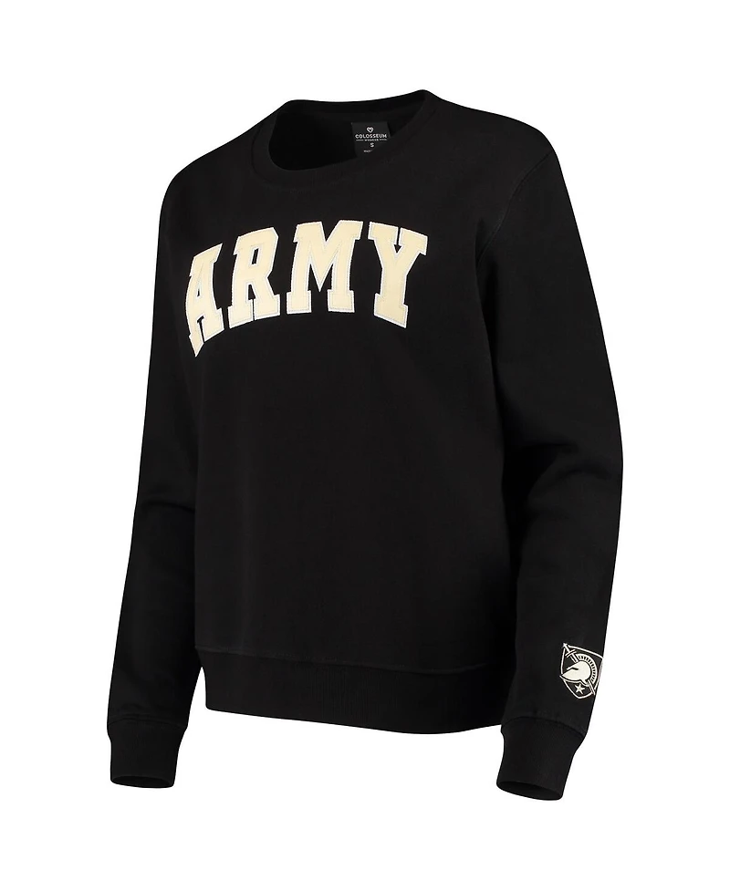 Women's Colosseum Black Army Knights Campanile Pullover Sweatshirt