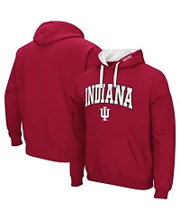 Men's Colosseum Crimson Indiana Hoosiers Big and Tall Arch & Logo 2.0 Pullover Hoodie
