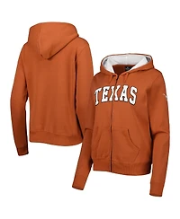 Women's Colosseum Texas Orange Longhorns Arched Name Full-Zip Hoodie