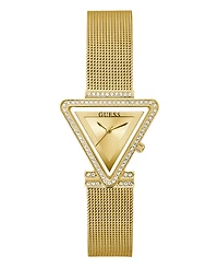 Guess Women's Gold-Tone Glitz Stainless Steel, Mesh Bracelet Watch, 34mm