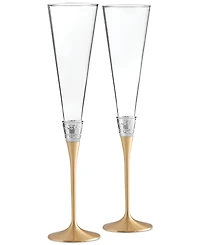 Vera Wang Wedgwood With Love Gold Toasting Flute Pair
