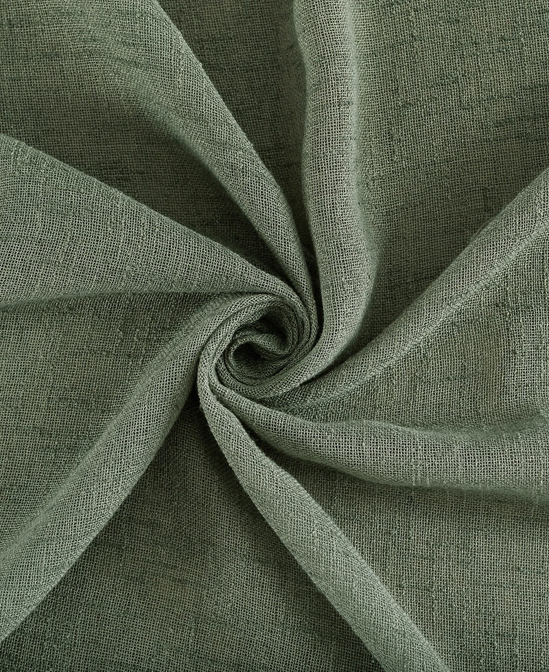 Burlap Weave Linen Blend Tab Top Curtain