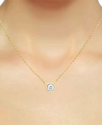 Forever Grown Diamonds Lab-Created Diamond Bezel Soltiare 18" Pendant Necklace (1/5 ct. t.w.) in 14k Gold-Plated Sterling Silver