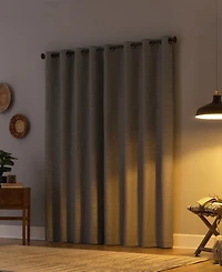 Textured Linen Blend Total Blackout Grommet Top Curtain