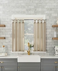 Washed Cotton Twist Tab Cafe Curtain Pair