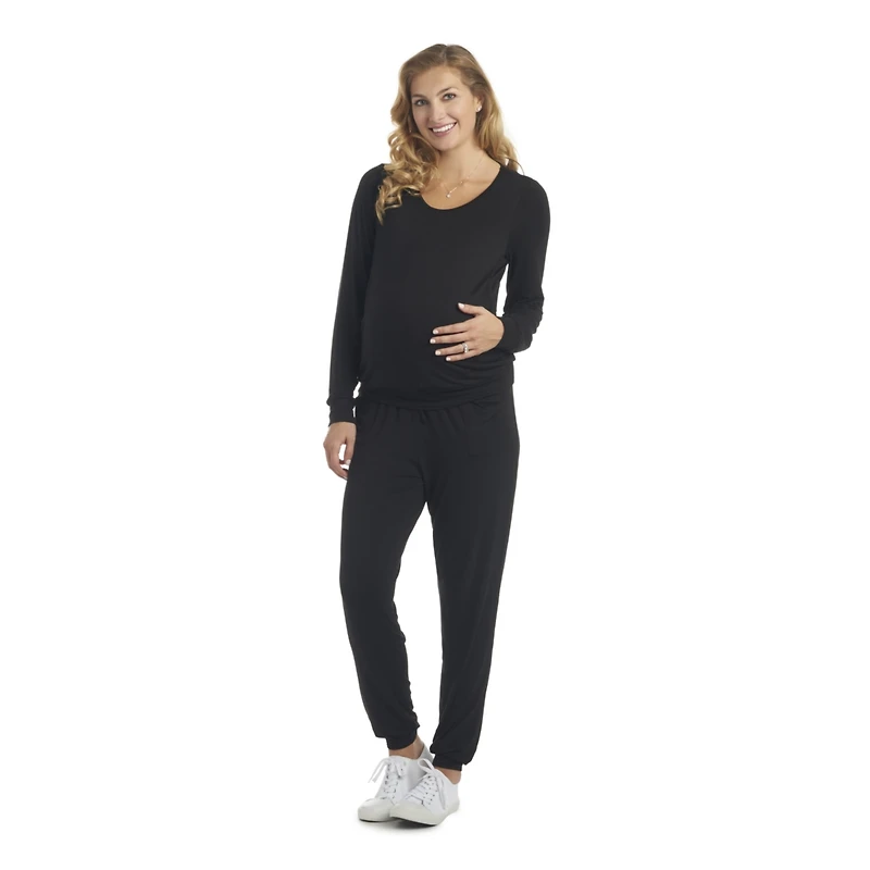 Everly Grey Maternity Whitney 2-Piece Maternity/Nursing Top & Pant Set