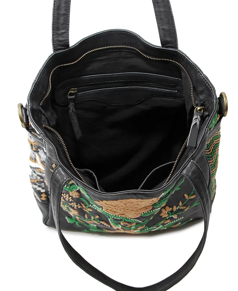 Old Trend Women's Flora Soul Hand-Embroidery Tote Bag