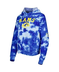 Women's New Era Royal Los Angeles Rams Cloud Dye Fleece Pullover Hoodie