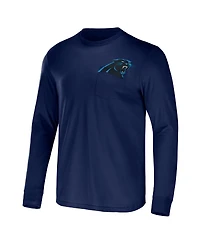 Men's Nfl x Darius Rucker Collection by Fanatics Navy Carolina Panthers Team Long Sleeve T-shirt
