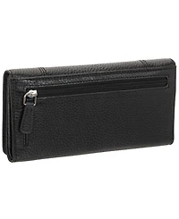 Mancini Women's Pebbled Collection Rfid Secure Trifold Wallet