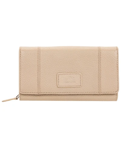 Mancini Women's Pebbled Collection Rfid Secure Mini Clutch Wallet
