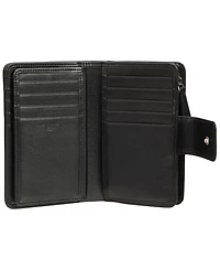 Mancini Women's Basket Weave Collection Rfid Secure Mini Clutch Wallet