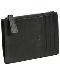 Mancini Women's Basket Weave Collection Rfid Secure Card Case and Coin Pocket