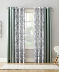 No. 918 Janelle Medallion Floral Semi Sheer Grommet Curtain Panel