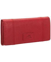 Mancini Women's Pebbled Collection Rfid Secure Trifold Wallet