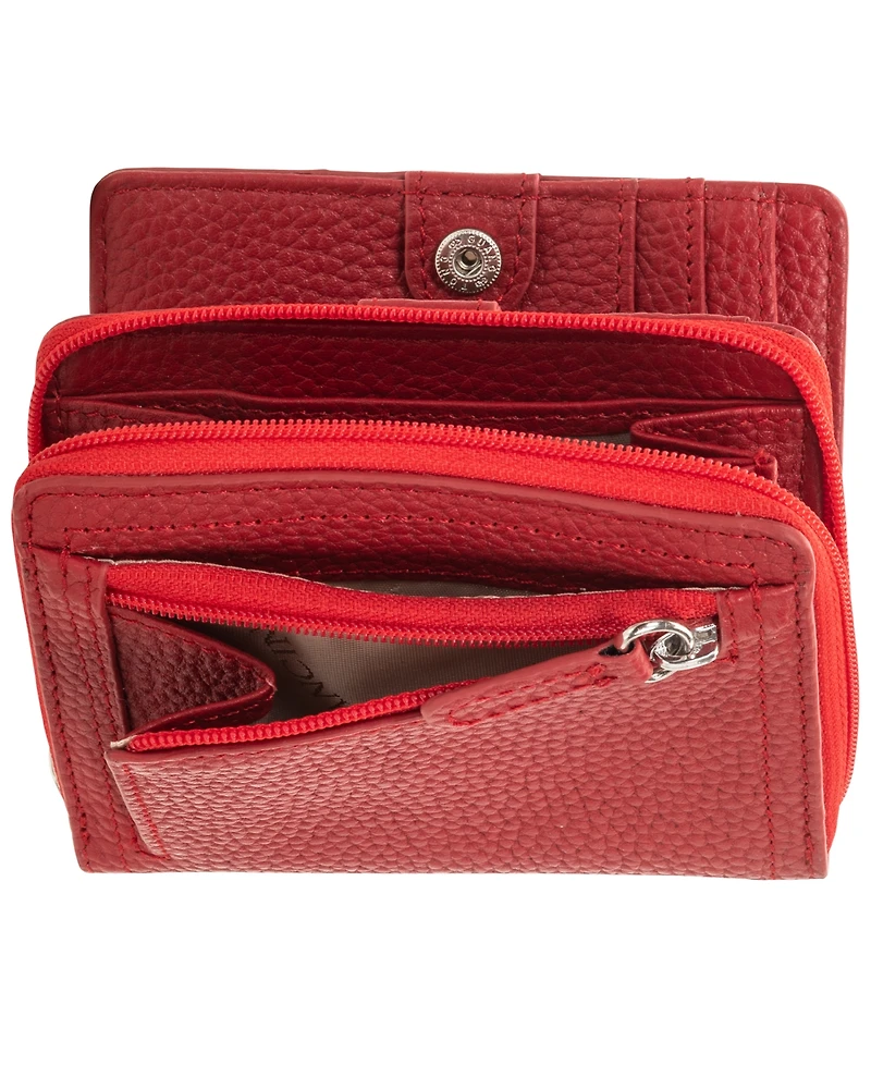 Mancini Women's Pebbled Collection Rfid Secure Mini Clutch Wallet