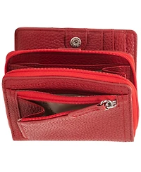 Mancini Women's Pebbled Collection Rfid Secure Mini Clutch Wallet