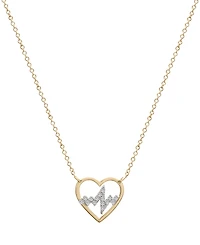 Wrapped Diamond Heartbeat Pendant Necklace (1/10 ct. t.w.) in 10k Gold, 17" + 1" extender, Created by Macy's