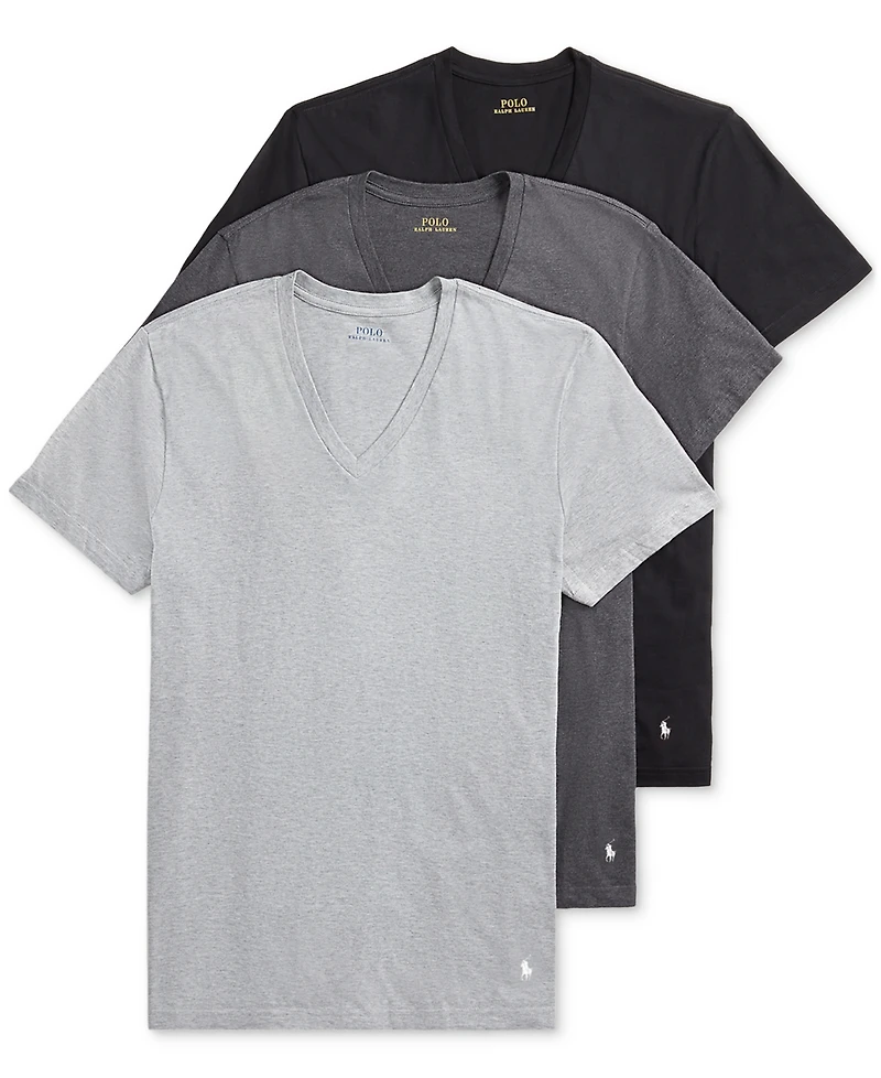 Polo Ralph Lauren Men's 3-Pack Slim-Fit Stretch V-Neck Undershirts