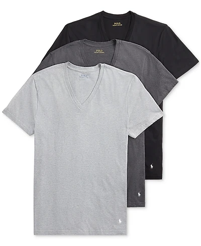 Polo Ralph Lauren Men's 3-Pack Slim-Fit Stretch V-Neck Undershirts