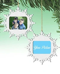 Designocracy Snowflake Christmas Picture Frame Ornaments, Set of 2