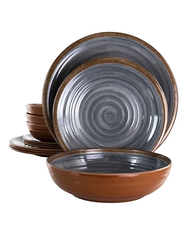 Elama Ariadna Melamine 12 Pc. Dinnerware Set, Service for 4