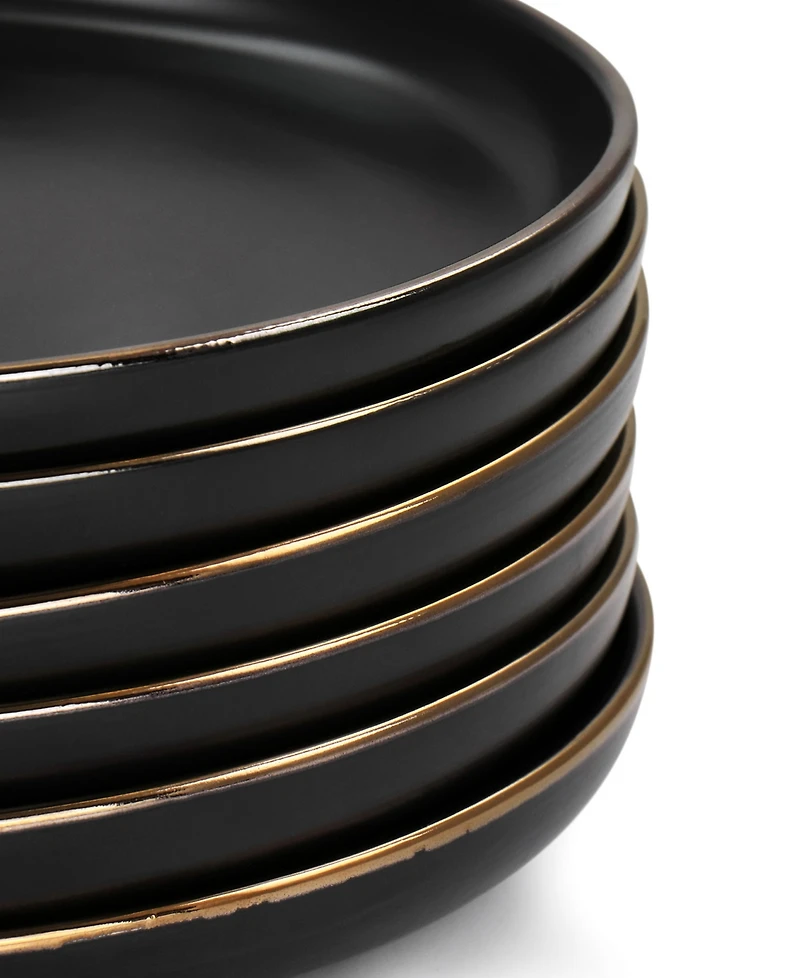 Elama Mateo Gold-Tone Dinner Plates, Set of 6