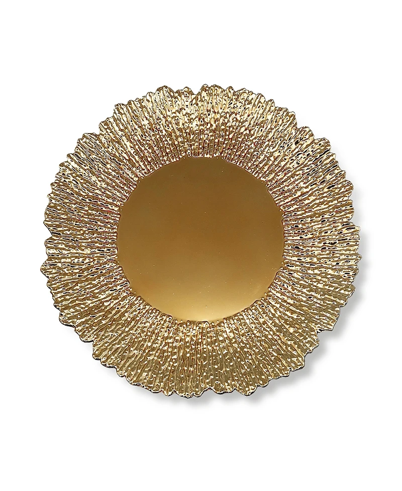 American Atelier Sunbeam Charger Plates 13" Electroplated Set, 4 Pieces