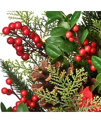 National Tree Company 30" Decorated Vienna Waltz Wreath with Led Lights