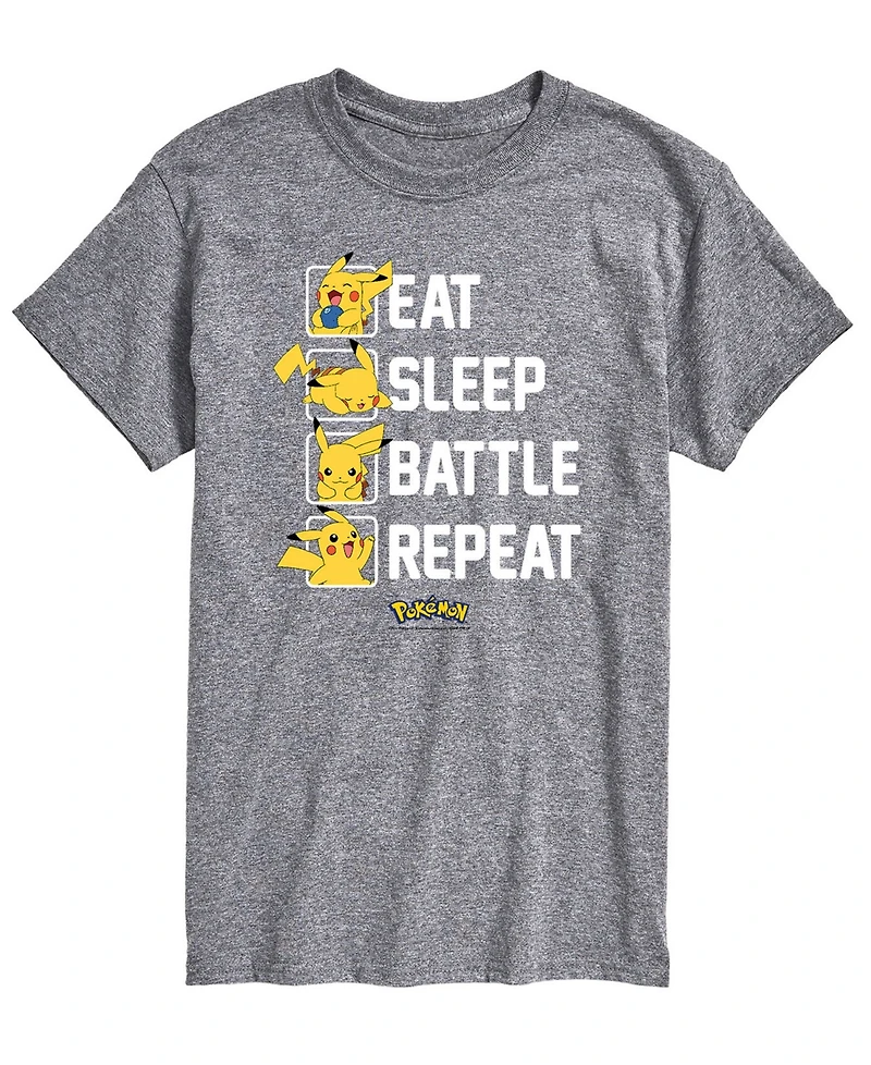 Airwaves Men's Pokemon Eat Sleep Battle Graphic T-shirt