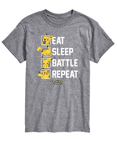 Airwaves Men's Pokemon Eat Sleep Battle Graphic T-shirt
